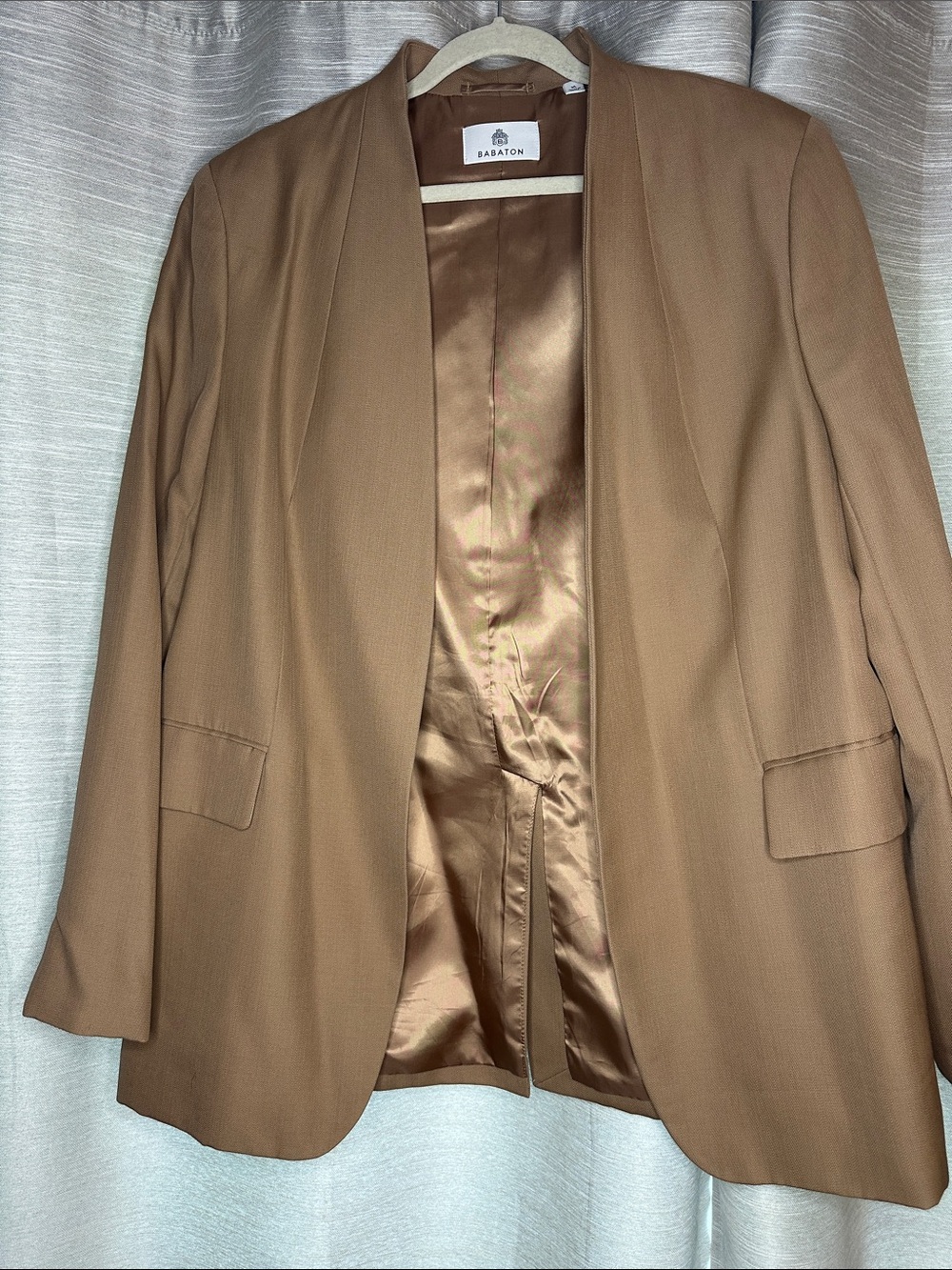 Babaton Camel Open-Front Blazer